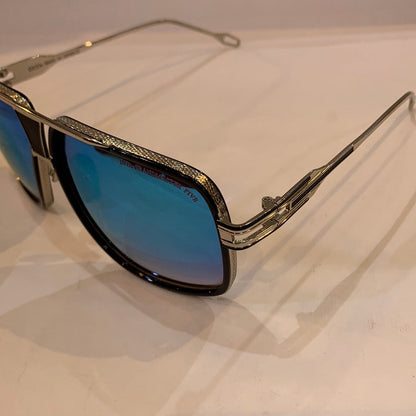 TID Silver Frame Blue Brown Shade Unisex Branded Sunglasses 1891 COL 63 15-126