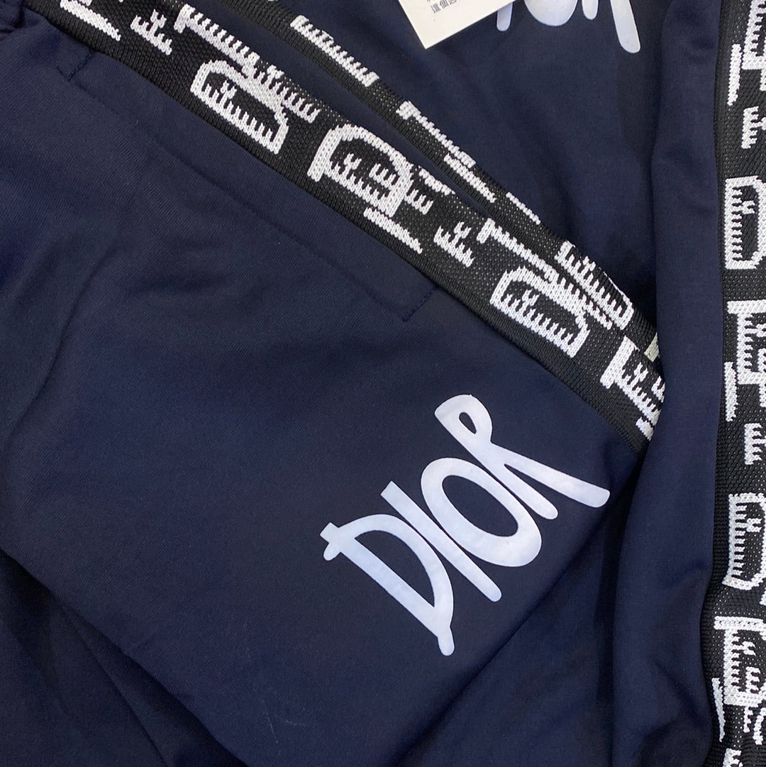 Navy Blue Colour OID With Logo Text Sleeve Tracksuit Combo 9137