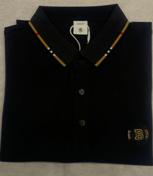 RUB Black Colour With Front B Logo Lycra Fabric T shirt 1105050
