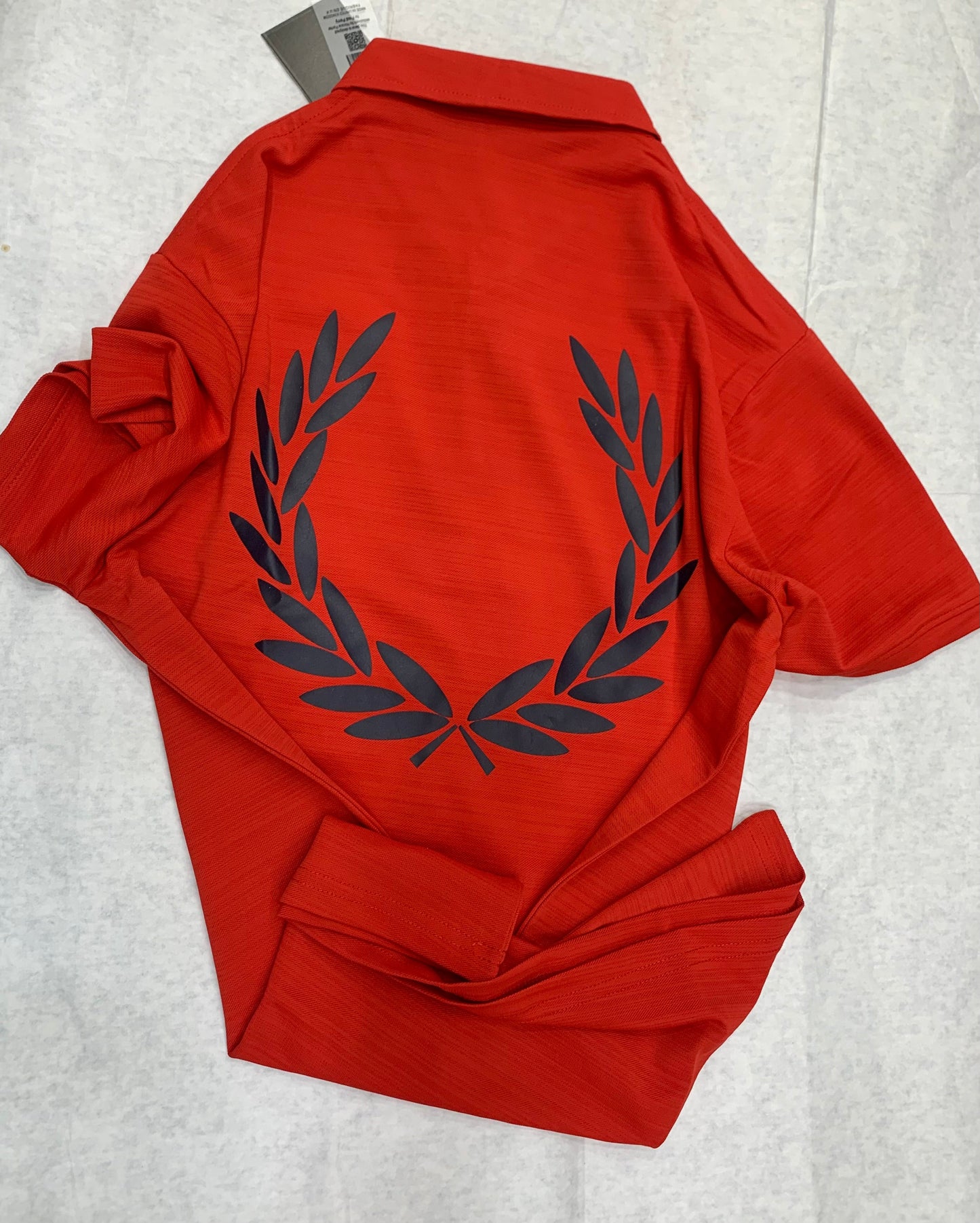ERF FRE Red Colour With Back Print Lycra Fabric Collar Tshirt 50130