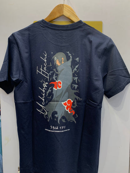 Think POP Navy Blue Colour Front And Back Print Round Neck Tshirt 1105002