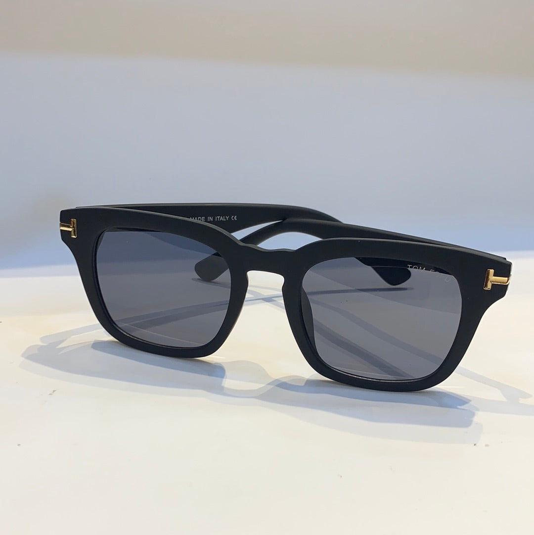 Mot Matt Black Frame Black Shade Unisex Sunglass TF0235 50 23 145