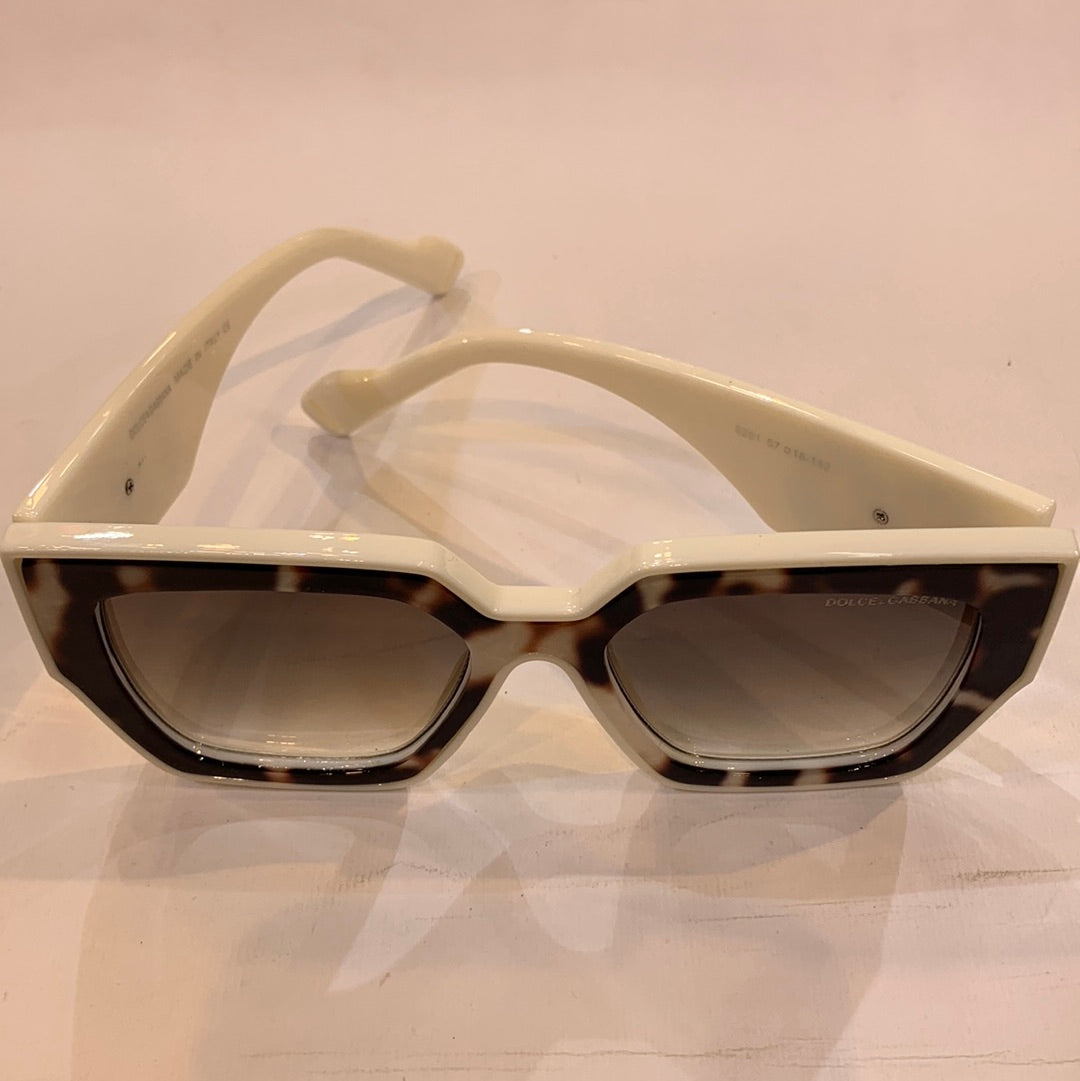 LOD DG White Leopard print Frame Green Shade Sunglass 8291 57 18-142