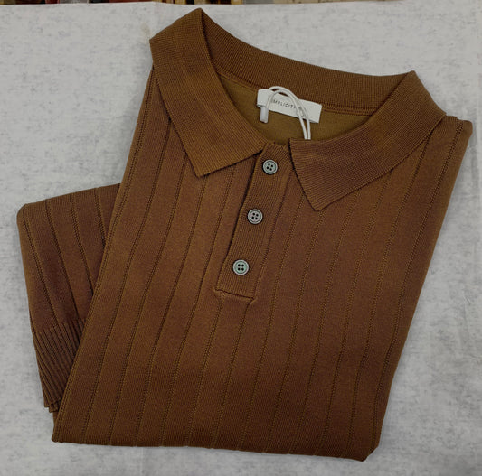 Simplicity Brown Colour Roman Jersey Moisture Wicking Quick Collar Tshirt 1105054