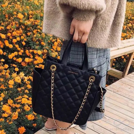 Ladies AHC Black Colour Small Surplus Tote Bag 527301