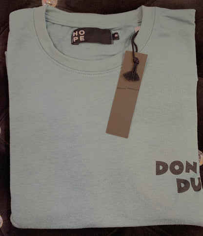 HOPE Teal Colour With Donald Duck Back Print Drop Shoulder TShirt 108599