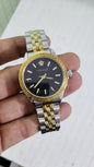 Rev Silver Gold Chain Black Dial Ladies Watch 901320