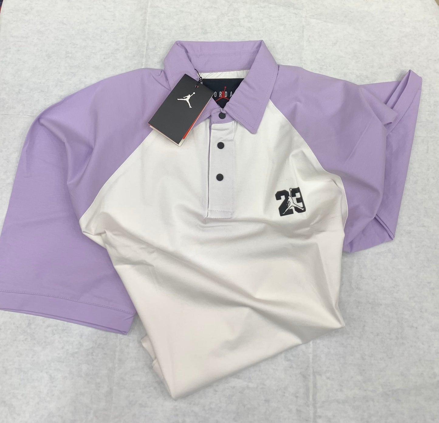 JOR Roj Purple White Colour With Front Logo Drop Shoulder Shirt 50177