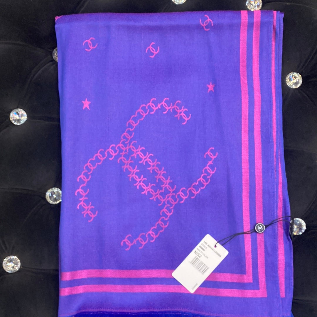 AHC Purple Pink Colour CHA Print Heavy Quality Muffler  9344