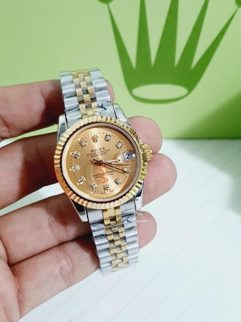 Lor Silver Gold Chain yellow Dial Automatic Ladies Watch 901330