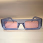 CUG Glossy Blue Print Frame Pink Shade Unisex Sunglass 86588 47 27 145