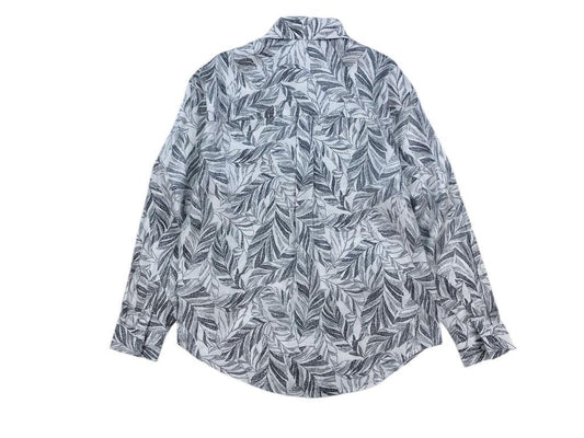 NF Studio White Colour With Black Leaf Printed Premium Quality Shirt 68034