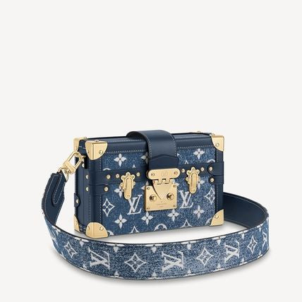 VL UOL Blue Denim Monogram Casual Style Street Style 2 Way Leather Party Style 502380
