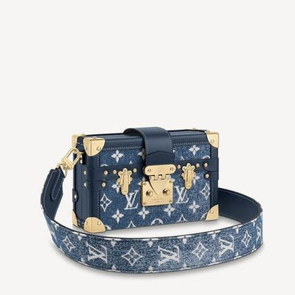 VL UOL Blue Denim Monogram Casual Style Street Style 2 Way Leather Party Style 502380