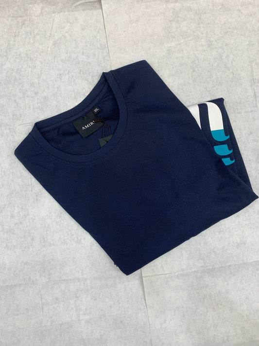 IMA Navy Blue Colour With Front Ima Print Lycra Fabric Tshirt 50211