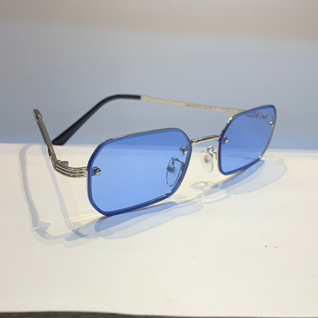Cug Silver Black Frame Sky Blue Shade Unisex Sunglass WM2103 53 19 -142