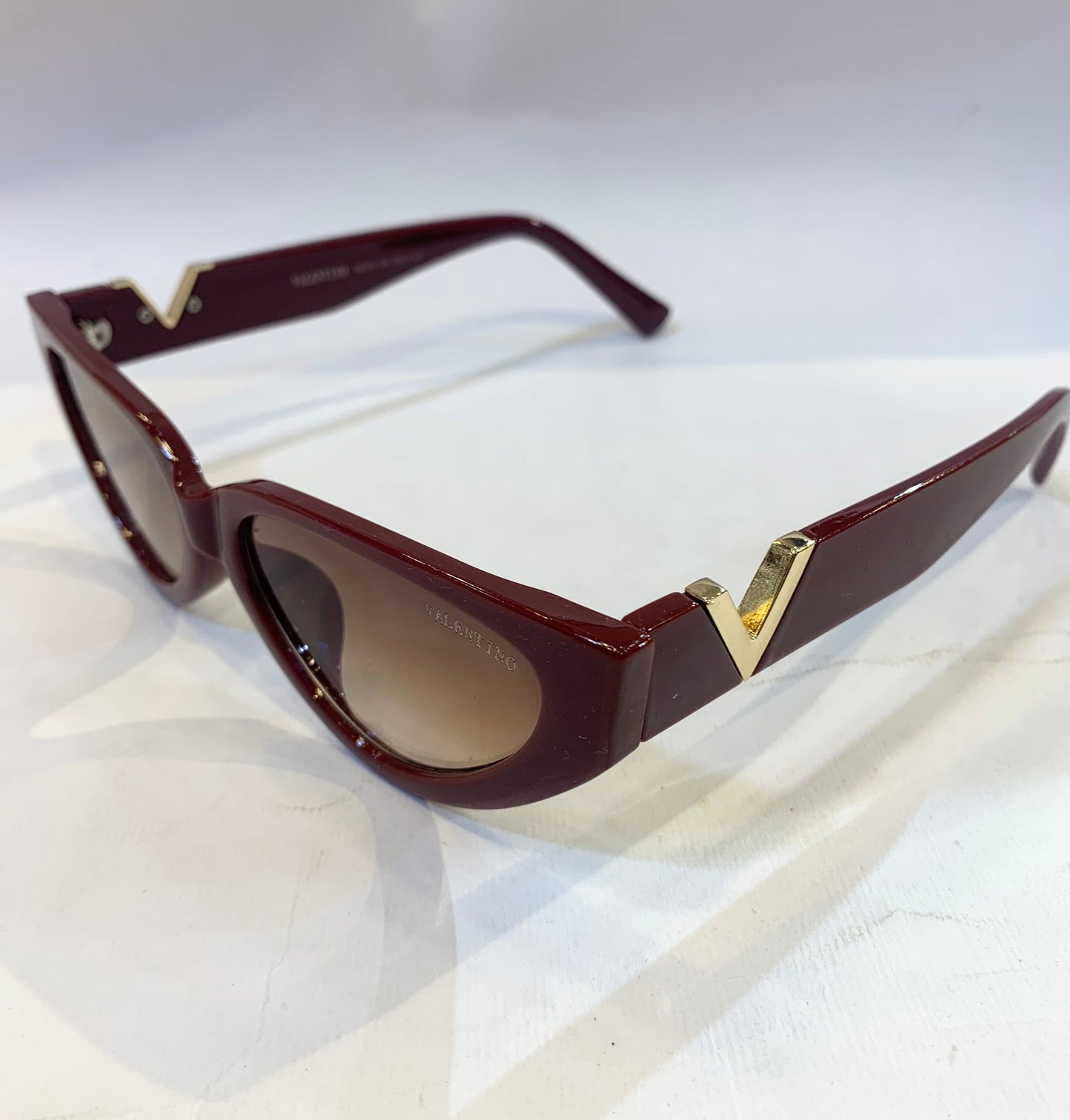 LAV Maroon Frame Brown Shade Sunglasses 923 54 17-146