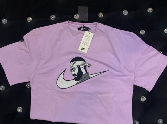 KIN Purple Colour With Kin Embroidery Print Drop Shoulder TShirt 108542