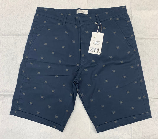 Zr Raz Dark Blue Colour Cumpass Design Denim Men Short 93304