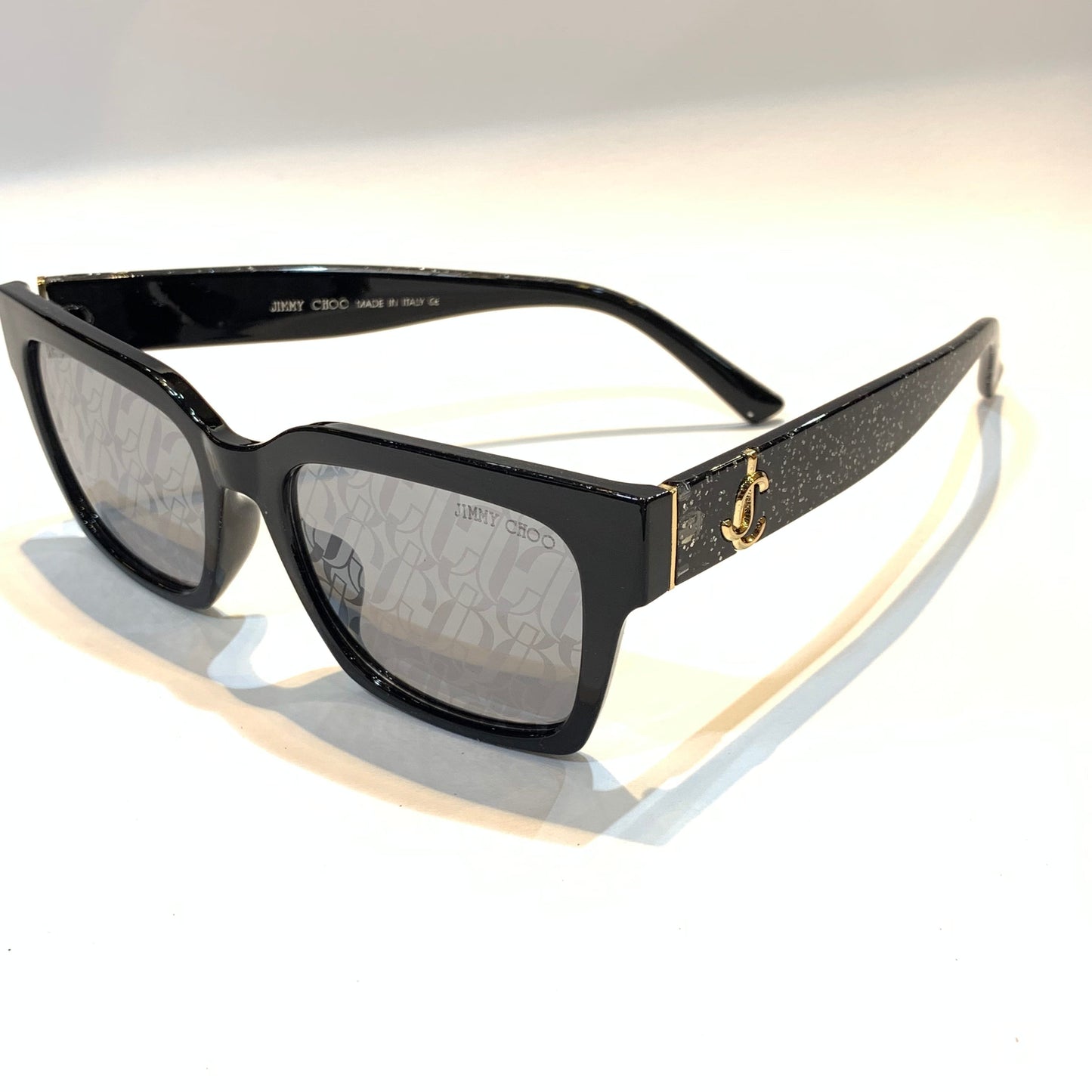 MIJ Black Frame Black Shade Printed Glass Unisex Branded Sunglasses 8769 52 19-143