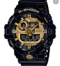 Hsg Glossy Black Strap Gold Dial Water Resistant Digital And Analog Watch 401476