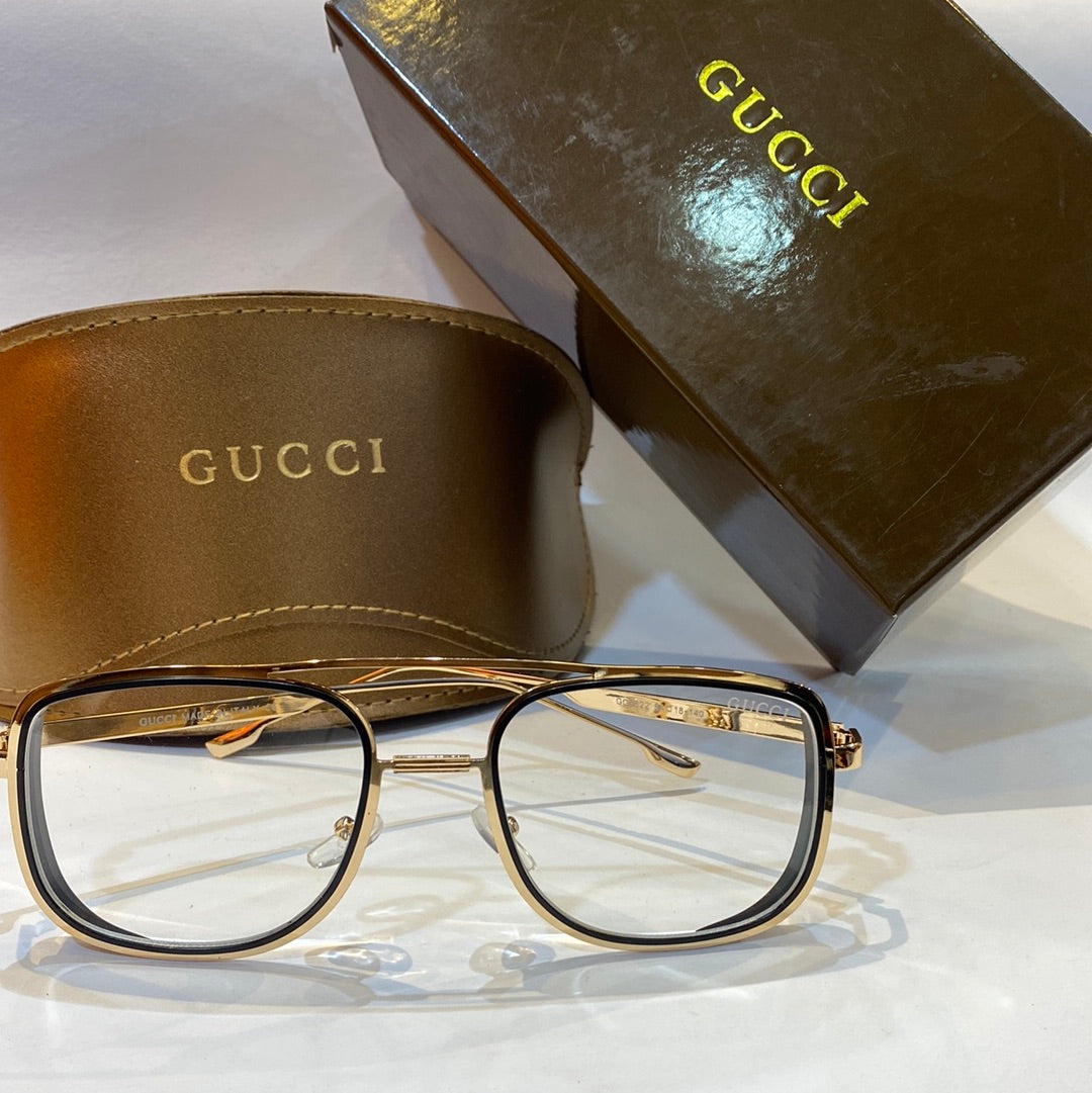 CUG Gold Frame Transparent Shade Unisex Branded GG3822 54 18-140
