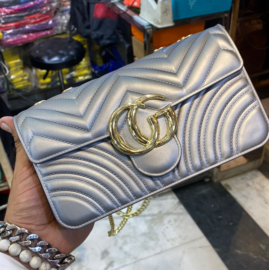 Grey Medium Silicone Ladies Side Sling Hand Bag