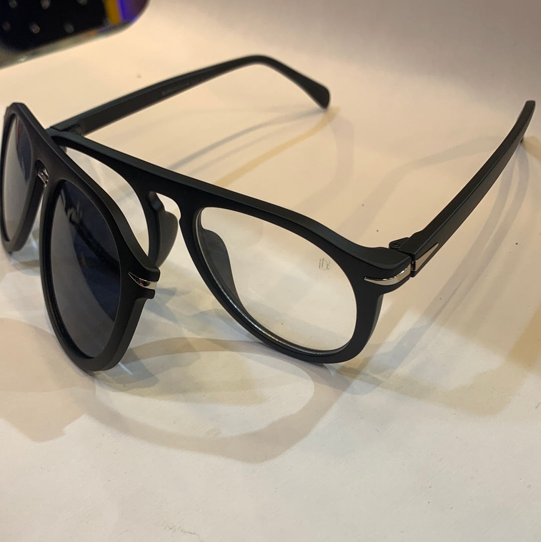 VAD Matte Black Magnetic Frame with Transi Shade Sunglass DB7089 56 17-141