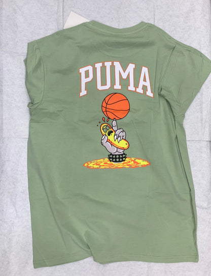 MUP Green Colour With Mup Puff Print Lycra Fabric Tshirt 50121