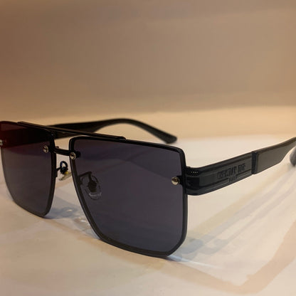 OID Glossy Black Frame Black Shade Unisex Sunglass
