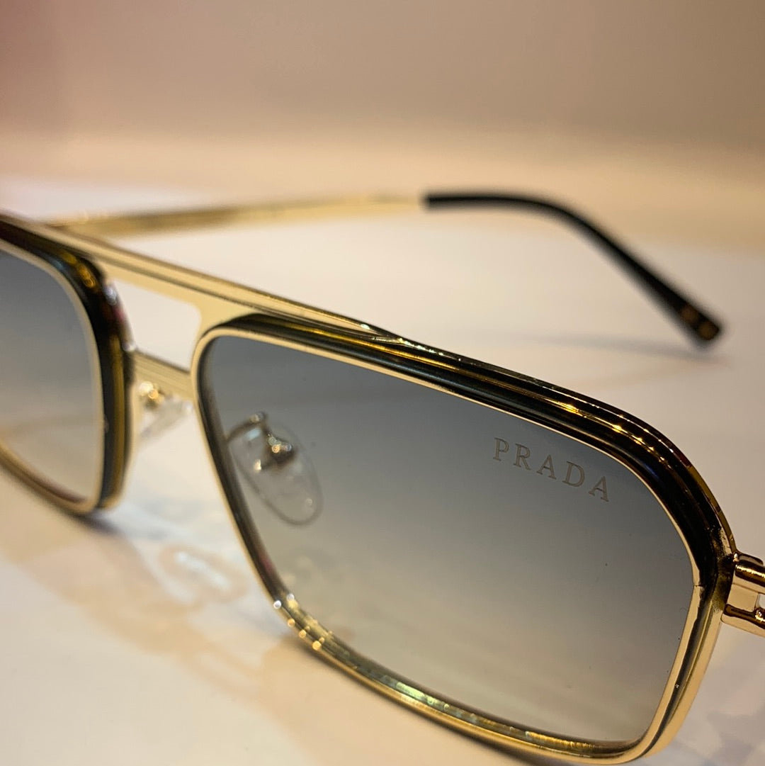 ARP Gold Frame Blue Shade Unisex Sunglass 2A569 40 13-136