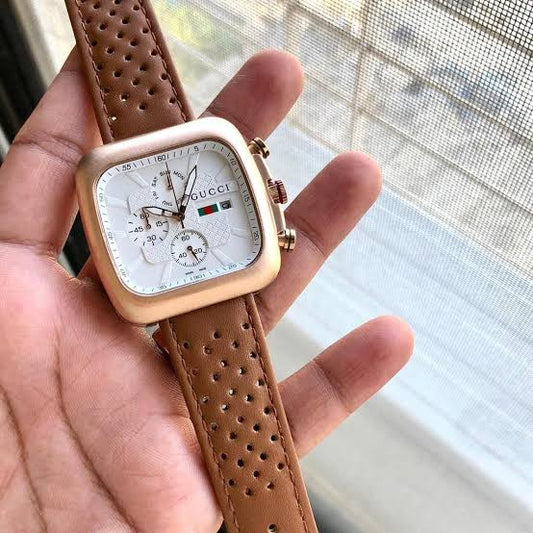 Cug Brown Strap Chrono Watch For Men 400228