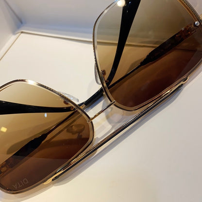 Brown Gold Branded Luxury Sunglasses DIT