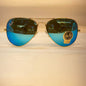 YAR RB Glossy Gold Frame Blue Shade Unisex Aviator Sunglasses RB3026 62 14 138