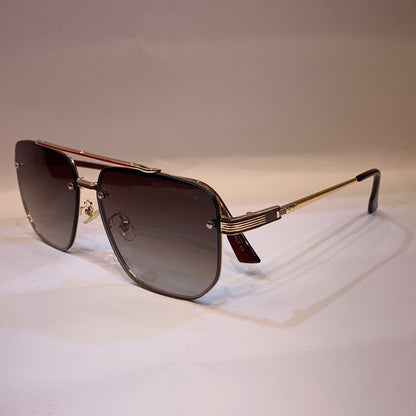 TID Gold Frame Brown Shade Unisex Sunglass 10481 58 14-145