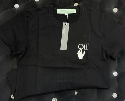 IAM FFO OFF Black Colour With OFF White Colour Print And Back Print  Lycra Cotton Fabric TShirt 781409