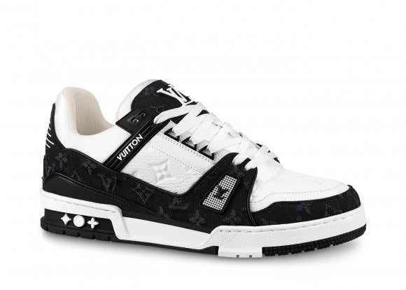 VL LOU UOL Black White Colour with Monogrammed Design Trainer Sneaker Shoes