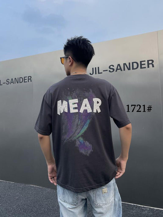 MEAR Grey Colour With Front and Back Printed Premium Quality Tshirt 1721