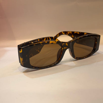 LAP Glossy Leopard Brown Frame Brown Shade Unisex Branded Sunglasses 21009 54 19 140