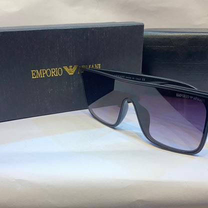 YAM Matte Black Frame Black Shade Unisex Branded Sunglasses EA4085 5616-141