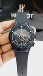 Buh Black Silicon Strap Black Ring Diamond Dial