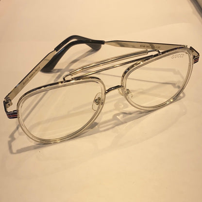 Silver Fram Transparent Shade Printed Branded Luxury Sunglasses 3748 56 17-137