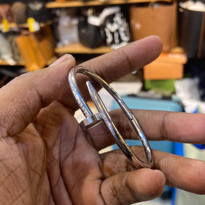 Black Cuff Nail Design Chain Bracelet Men 502359