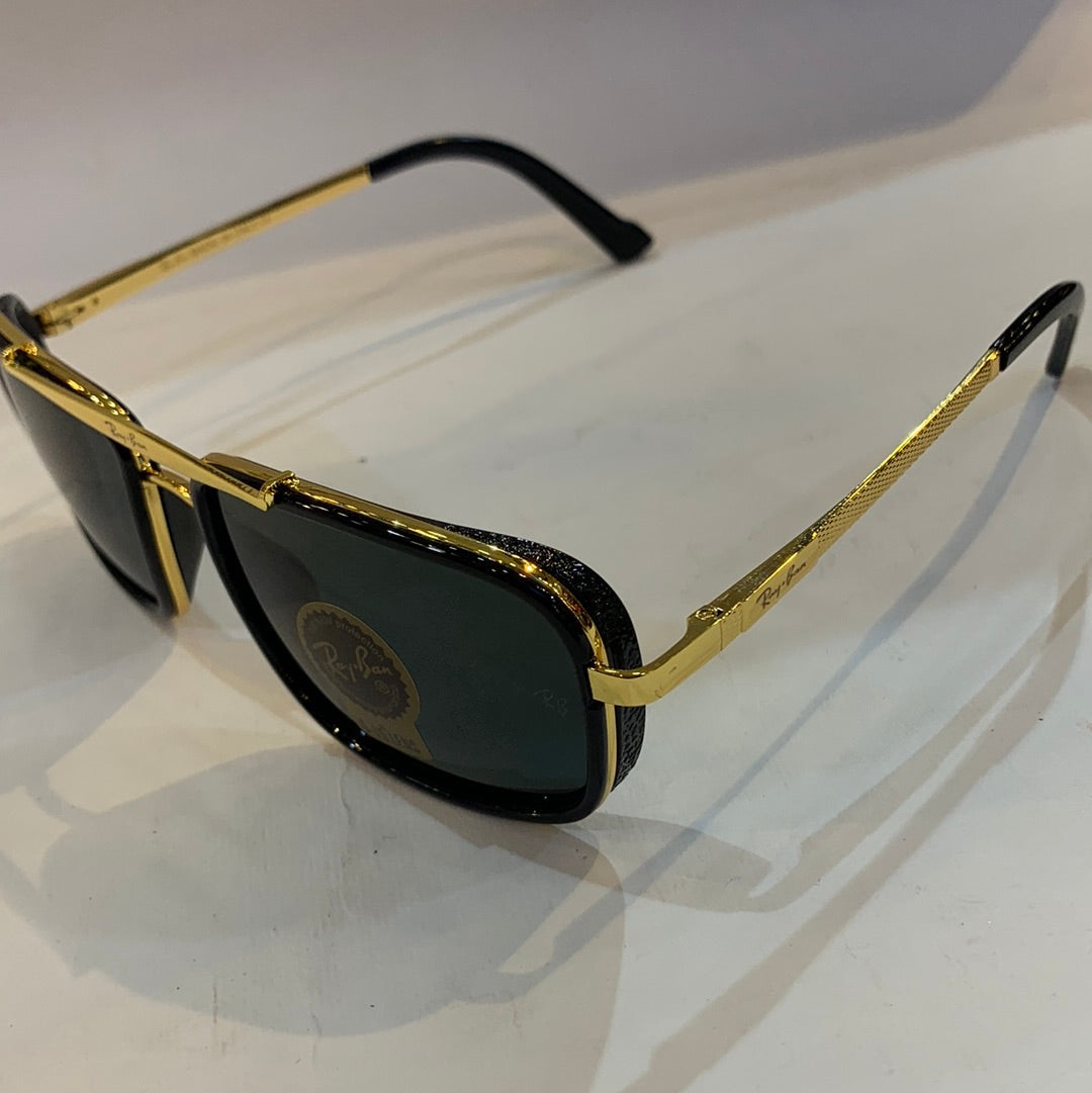 YAR RB Golden Black Frame Black Shade Unisex Sunglass RB4413 58 16-138