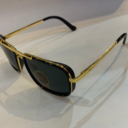YAR RB Golden Black Frame Black Shade Unisex Sunglass RB4413 58 16-138