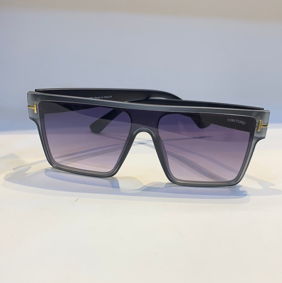 Mot Grey Black Frame Black White Shade Unisex Sunglass