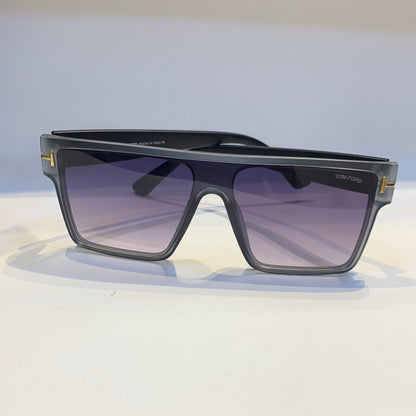 Mot Grey Black Frame Black White Shade Unisex Sunglass