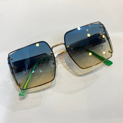 LVB Gold Frame Yellow Blue Shade Unisex Branded Sunglasses 553 58 18-145