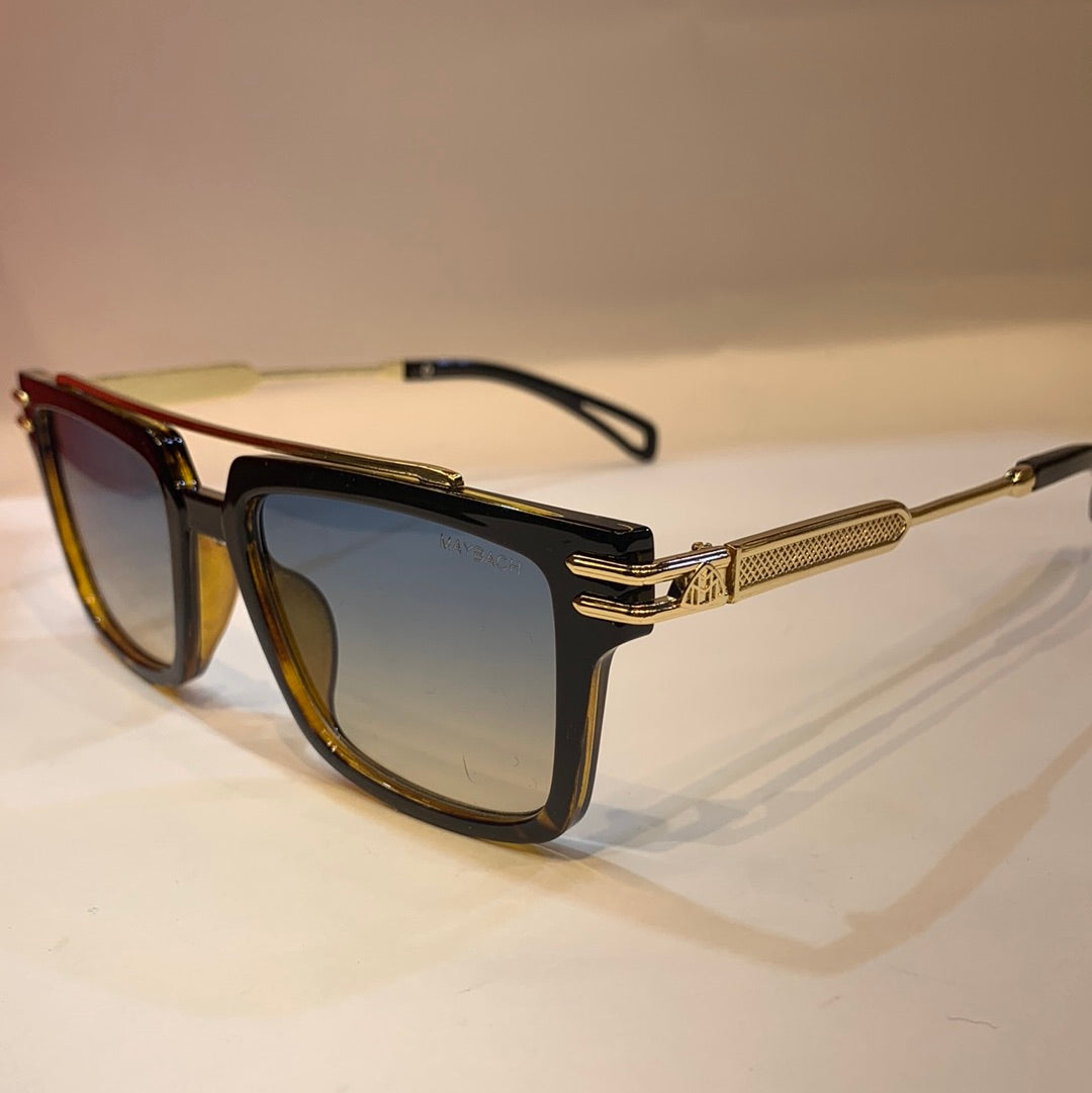 YAM Gold Frame Blue Shade Unisex Sunglass LH035 53 18-145 UV400