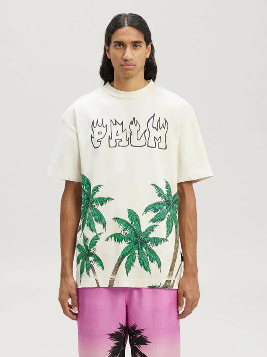 LAP White Color With Front Tree Print Store Article Slim Fit Tshirt 780102